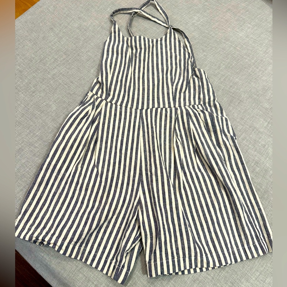 Tea Collection Girls Romper Shorts Linen Girls Size 14